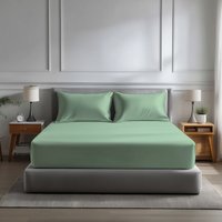 Snug City Microfibre Soft Touch Fitted Sheet 40cm Extra Deep Skirt Plain Dyed Bed Linen in Duck Egg Blue | Size: Single