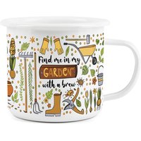 Gardeners Enamel Mug - Brown