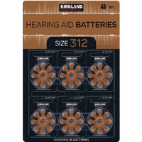 Premium Quality Hearing Aid Batteries Pack of 48 - Black / 312