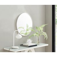 Emma Round White Frame Wall Mirror - White / 61cm