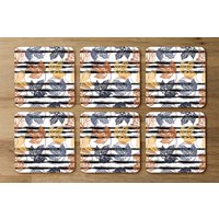Cute Autumn Leaves Coaster - Brown