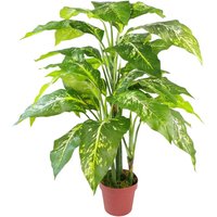 Spotted Evergreen Tree Artificial Plant - Spotted Evergreen Plastic Pot