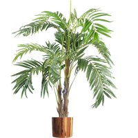 Premium Artificial palm tree with pot with Copper Metal Planter - Green Copper