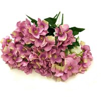 Artificial Hydrangea Bush Set - Dark Pink