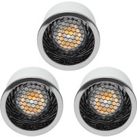 3 Pack of 5 Watt GU10 Anti Glare Dimmable Bulb Cool White LED Lights - Chrome