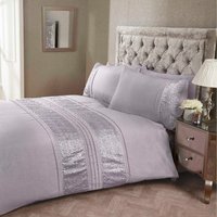 Aurora Polycotton Duvet Set With Pillowcase - Heather