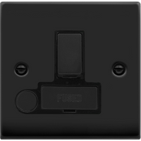 Matt Black 13A Fused Ingot Connection Unit Switched With Flex - Matt Black