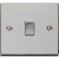 Polished Chrome 1 Gang 20A Ingot DP Switch - White