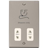 Pearl Nickel Shaver Socket 115v230v - White