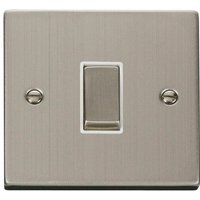 Stainless Steel 10A 1 Gang Intermediate Ingot Light Switch - White