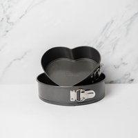 2pc Non-Stick Cake Pan Set 25cm Round Pan Heart-Shaped Pan - Grey