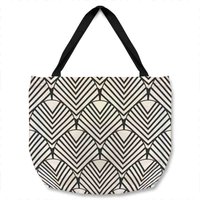 Black Geometric Decoration Tote bag - Black