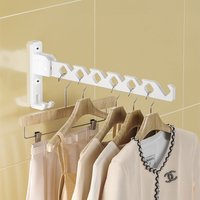 2Pcs Wall Mounted Clothes Drying Racks - White