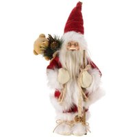 Christmas LED Red Santa Decoration - Red & White / 10cm