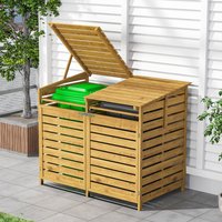 Stylish Spruce Wood Trash Can Storage Garden Shed - Orange / 149cm W x 86cm D x 122.5cm H