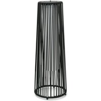 Large Black PE Rattan Solar Floor Lamp - Black