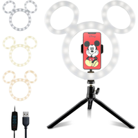 Disney Mickey Mouse Selfie Ring Light with Table Tripod - White