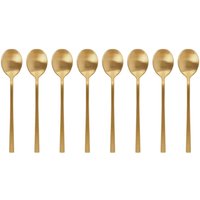Stainless Steel Metallic Coloured Teaspoons - Gold / 8
