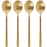 Stainless Steel Metallic Coloured Teaspoons - Gold / 4