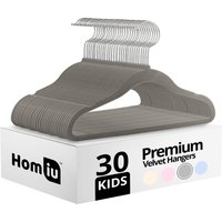 30 Pack Velvet Kids Hangers, Non-Slip Baby Clothes Hangers - Grey