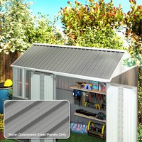 Outsunny Metal Roofing Sheets for Greenhouse Shed - Light Grey