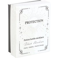 Crystal Magic Black Obsidian Potion Bottle Necklace - Black