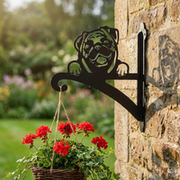 Pug Hanging Basket Bracket - Black