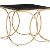 Kia Black Marble and Gold Side Table - Black