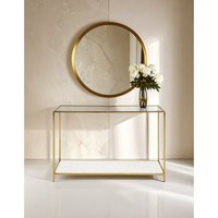 Novi Glass And Gold Frame Console Table - Gold