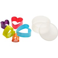 Sucre Set of 5 Heart Shape Plastic Cookie Cutters - Assorted