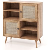 Rattan Storage Cabinet Buffet Sideboard - Brown