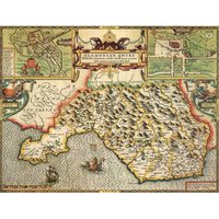 Glamorgan Historical Map 1000 Piece Jigsaw Puzzle (1610) - Neutral