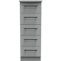 Beverley Ready Assembled 5 Drawer Tallboy - Dusk Grey