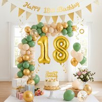 Lifeideas 31-Piece 18th Birthday Balloon Decorations Set - Green