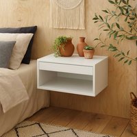 Bramblebud White Wooden Bedside Table - 1 Drawer - White