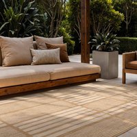 Ted Baker Flatweave Allington Indoor Outdoor Rug Geometric Reversible in Beige | Size: 120cm x 170cm