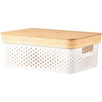 Eden & Willow 11L Storage Basket with Bamboo Lid and Handles - 11L / 11.0l