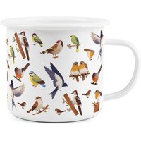 UK Birds Enamel Mug - White