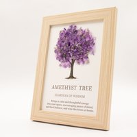 KDMD Amethyst Tree of Life Gemstone Framed Wall Picture in Lavender