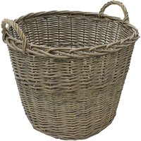 Chunky Willow Round Laundry Basket with Handles - Orange