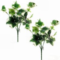Pack of 2 Artificial Faux Variegated Ivy Plant Sprays - Green