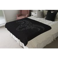 Aries Zodiac Sign Soft Blanket - Black