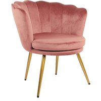 Genesis, Genesis Flora Accent Chair with Petal Back Scallop Armchair in Velvet - Dusty Pink Genesis, Genesis Flora Accent Chair with Petal Back Scallop Armchair in Velvet - Dusty Pink