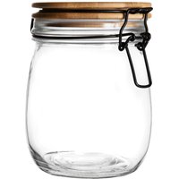 Wooden Clip Lid Storage Jar - 750ml - Clear Seal / 1