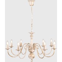 Gothica Flemish 8 Way White Distressed Ceiling Light Chandelier - White