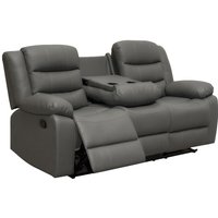 Boston Leather Recliner 3 Seater Sofa - Grey