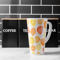 Hand Drawn Boho Spring Latte Mug - Orange