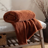 Kallu Double-Sided Faux-Fur Throw - Rust / 180cm