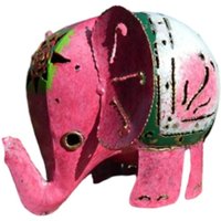 Standing Tea Light Holder - Pink Elephant - Pink