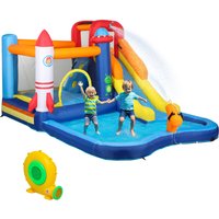 AIYAPLAY 5-in-1 Castle Water Slide Multicolor Inflatable - multicoloured